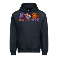 Navy peace love basketball Urban Hoodie - HowdyJamesFarm