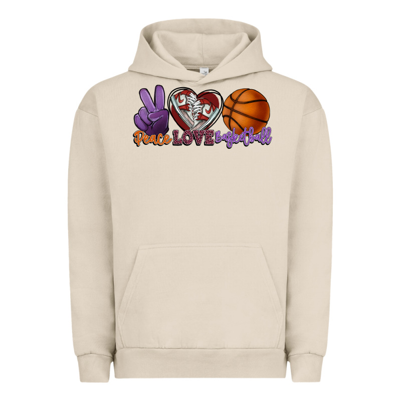 Peace Love Basketball Urban Hoodie by HowdyJamesFarm | Teevron