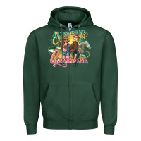 Sports Green busy doing cowgirl Zipper Hoodie - NancyCooperArtShop