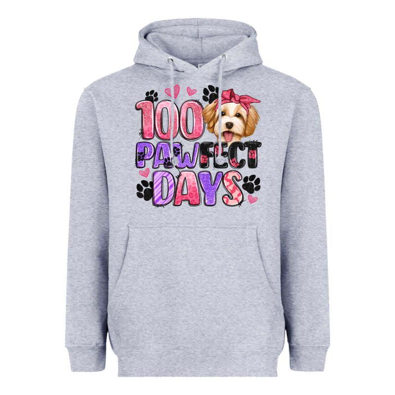 100 Pawfect Days Heavyweight Hoodie by Artiststas | Teevron