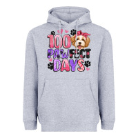 Heather Grey 100 pawfect days Heavyweight Hoodie - Artiststas