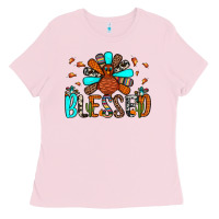 Bubblegum Pink blessed turkey Ladies Tee - JahusDesignShop