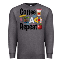 Charcoal Heather coffee teach repeat Premium Sweatshirt - BarkalooDesign