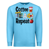 Ocean Blue coffee teach repeat Premium Sweatshirt - BarkalooDesign
