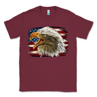 Burgundy American Flag Eagle Classic Tee - LillyAllenDesigns