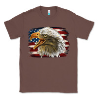 Chestnut American Flag Eagle Classic Tee - LillyAllenDesigns