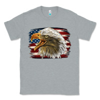 Heather Grey American Flag Eagle Classic Tee - LillyAllenDesigns