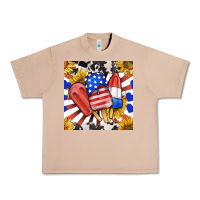 Burro patriotic popsicles and sunflowers Urban Heavy Tee - BundleAndBundleShop