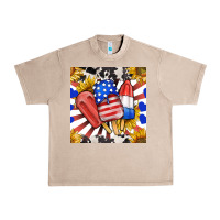 French Oak patriotic popsicles and sunflowers Urban Heavy Tee - BundleAndBundleShop