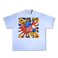 Grape Ice patriotic popsicles and sunflowers Urban Heavy Tee - BundleAndBundleShop
