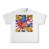 Lunar Rock patriotic popsicles and sunflowers Urban Heavy Tee - BundleAndBundleShop