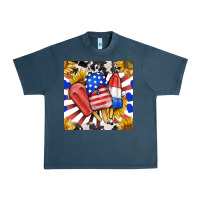 Midnight Navy patriotic popsicles and sunflowers Urban Heavy Tee - BundleAndBundleShop