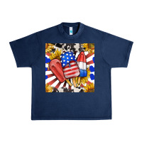 Navy patriotic popsicles and sunflowers Urban Heavy Tee - BundleAndBundleShop