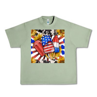 Oil Green patriotic popsicles and sunflowers Urban Heavy Tee - BundleAndBundleShop