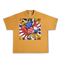 Peanut Butter patriotic popsicles and sunflowers Urban Heavy Tee - BundleAndBundleShop