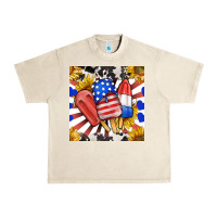 Sandshell patriotic popsicles and sunflowers Urban Heavy Tee - BundleAndBundleShop