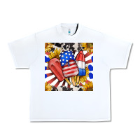 White patriotic popsicles and sunflowers Urban Heavy Tee - BundleAndBundleShop