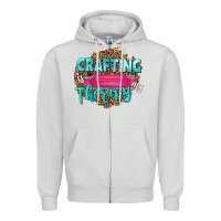 Dove Grey crafting is my therapy Zipper Hoodie - NancyCooperArtShop