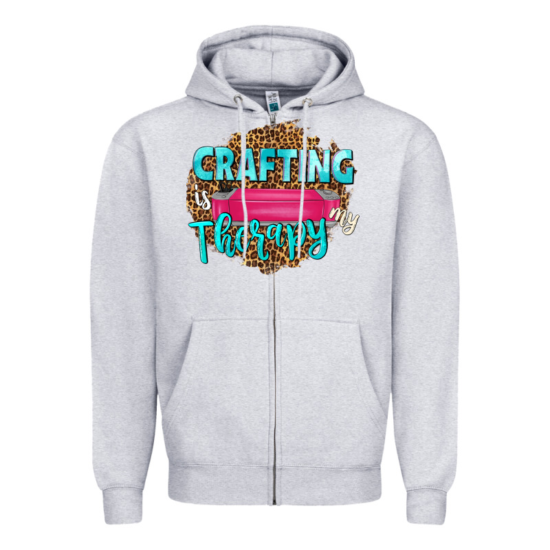 Crafting Is My Therapy Zipper Hoodie by NancyCooperArtShop | Teevron