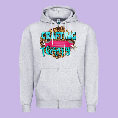 Crafting Is My Therapy Zipper Hoodie Designed By Nancycooperartshop
