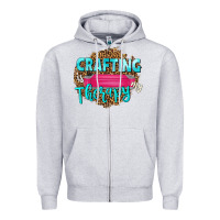 Heather Grey crafting is my therapy Zipper Hoodie - NancyCooperArtShop