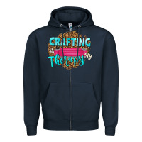 Navy crafting is my therapy Zipper Hoodie - NancyCooperArtShop
