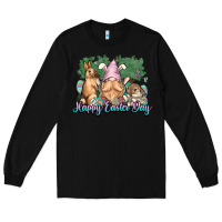 Black Gnome Bunny Happy Eater Day Long Sleeve Tee - NancyCooperArtShop