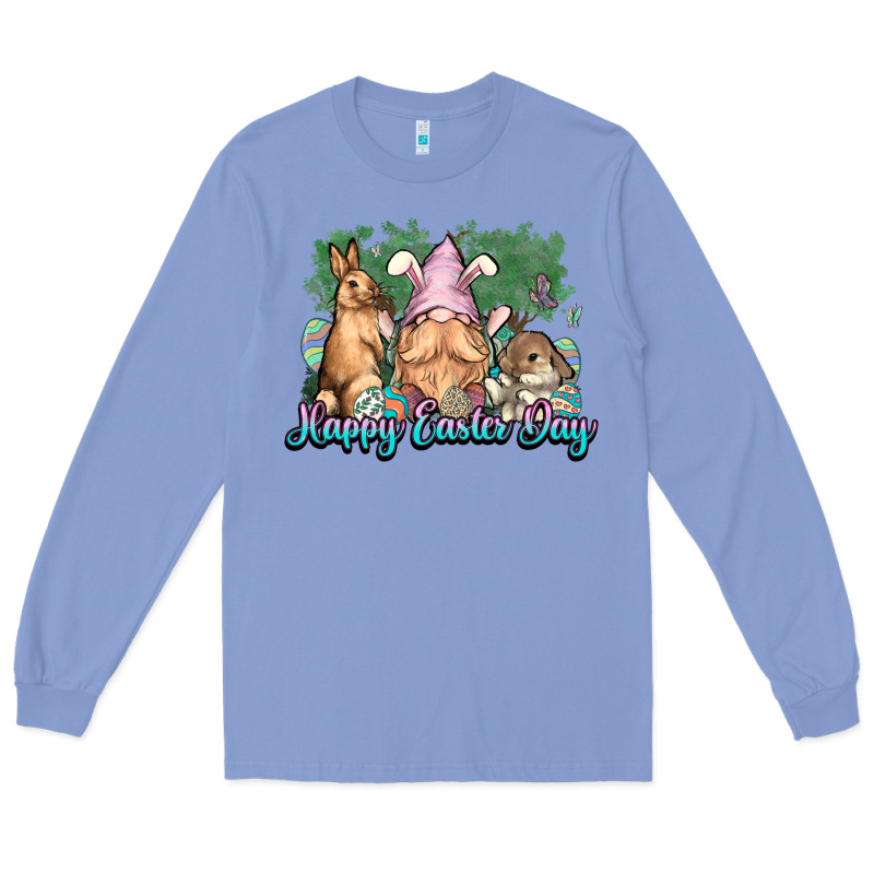 Gnome Bunny Happy Eater Day Long Sleeve Tee by NancyCooperArtShop | Teevron