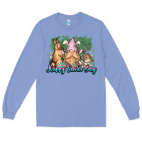 Colony Blue Gnome Bunny Happy Eater Day Long Sleeve Tee - NancyCooperArtShop
