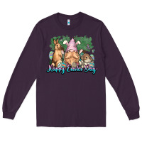 Plum Gnome Bunny Happy Eater Day Long Sleeve Tee - NancyCooperArtShop