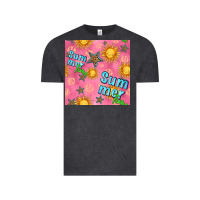Vintage Black summer time of the sun seamless pattern Vintage Tee - BundleAndBundleShop