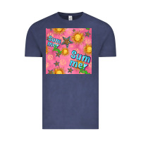 Vintage Denim summer time of the sun seamless pattern Vintage Tee - BundleAndBundleShop