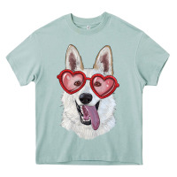 Arona white shepherd with love glasses Heavy Core Tee - RanaPortraitStore