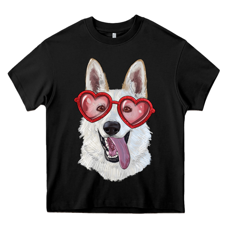 White Shepherd With Love Glasses Heavy Core Tee by RanaPortraitStore | Teevron