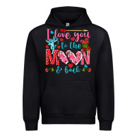 Black I love you to the moon and back Valentine's Day Urban Hoodie - HowdyJamesFarm