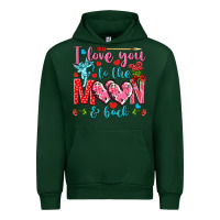 Forest Green I love you to the moon and back Valentine's Day Urban Hoodie - HowdyJamesFarm