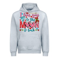 Heather Grey I love you to the moon and back Valentine's Day Urban Hoodie - HowdyJamesFarm