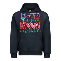 Navy I love you to the moon and back Valentine's Day Urban Hoodie - HowdyJamesFarm