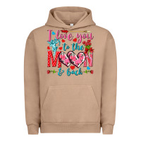 Pigment Burro I love you to the moon and back Valentine's Day Urban Hoodie - HowdyJamesFarm