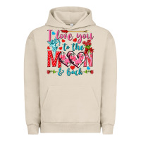 Pigment French Oak I love you to the moon and back Valentine's Day Urban Hoodie - HowdyJamesFarm