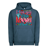 Pigment Midnight Navy I love you to the moon and back Valentine's Day Urban Hoodie - HowdyJamesFarm