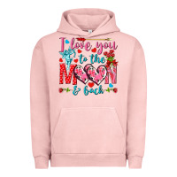 Pigment Salmon I love you to the moon and back Valentine's Day Urban Hoodie - HowdyJamesFarm