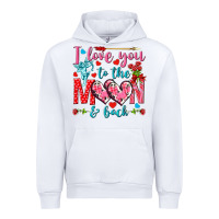 White I love you to the moon and back Valentine's Day Urban Hoodie - HowdyJamesFarm