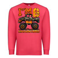 Cardinal i'm six this is how i roll monster truck birthday Premium Sweatshirt - Jasminsmagicworld