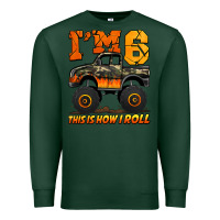 Sports Green i'm six this is how i roll monster truck birthday Premium Sweatshirt - Jasminsmagicworld