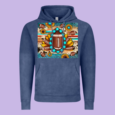 Football Cowhide Sunflower Vintage Hoodie Designed By Jahusdesignshop