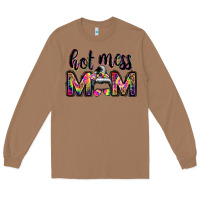 Toasted Coconut hot mess mom messy bun Long Sleeve Tee - JahusDesignShop