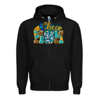 Black cheer mom Zipper Hoodie - NancyCooperArtShop