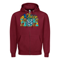 Burgundy cheer mom Zipper Hoodie - NancyCooperArtShop