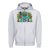 Heather Grey cheer mom Zipper Hoodie - NancyCooperArtShop